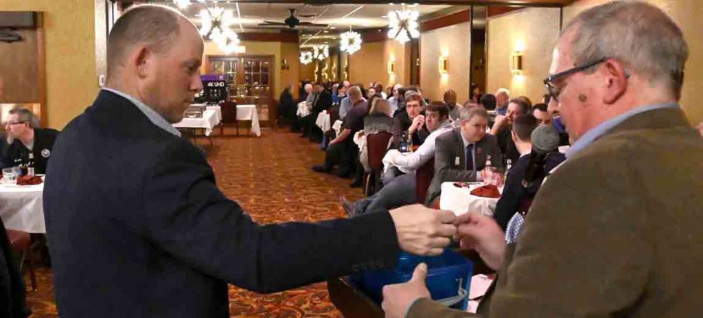 Larry Gilbertson, the president of the Apprenticeship Coordinators Association, once again emceed the 14th Annual Injured Apprentice Dinner at Mancini’s Restaurant Monday night, Feb. 3.