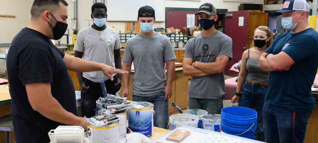 A dozen students from the Mankato area got the chance to sample nine different building trades at the first South Central Construction Trades Boot Camp held at Mankato West High School.