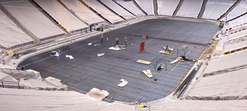 The Minnesota Golden Gophers Men’s Hockey Team took to the ice this fall playing on a brand new ice surface. A collection of union building trades all played a part in the construction.