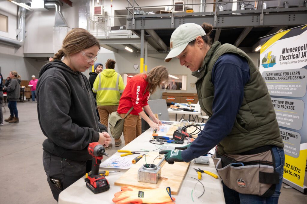 In honor of the 10th anniversary of National Apprenticeship Week, Women Building Success sponsored the Trades Games Challenge held at the Local 455 Steamfitters Pipefitters Local 455 Training Center in St. Paul.